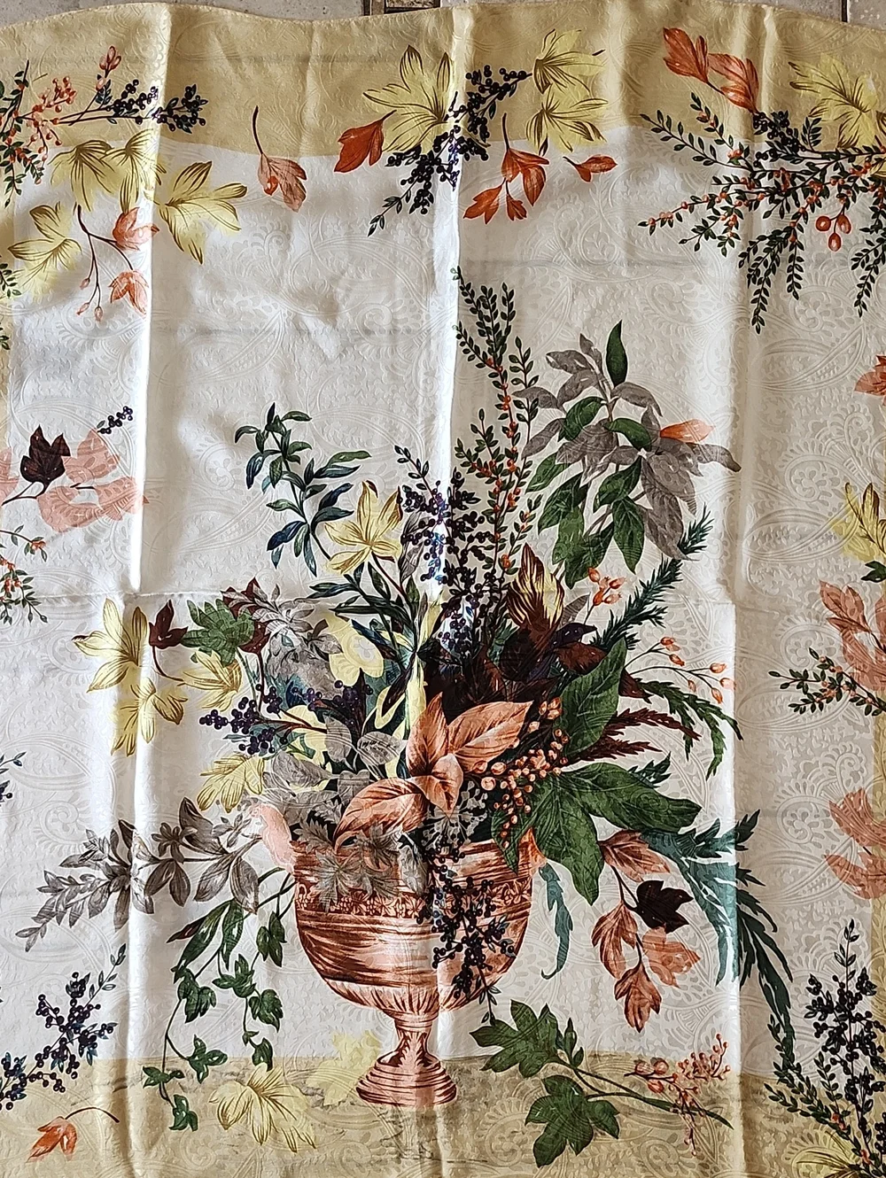 Anne Klein Bouquet In Vase Design Silk Square Scarf